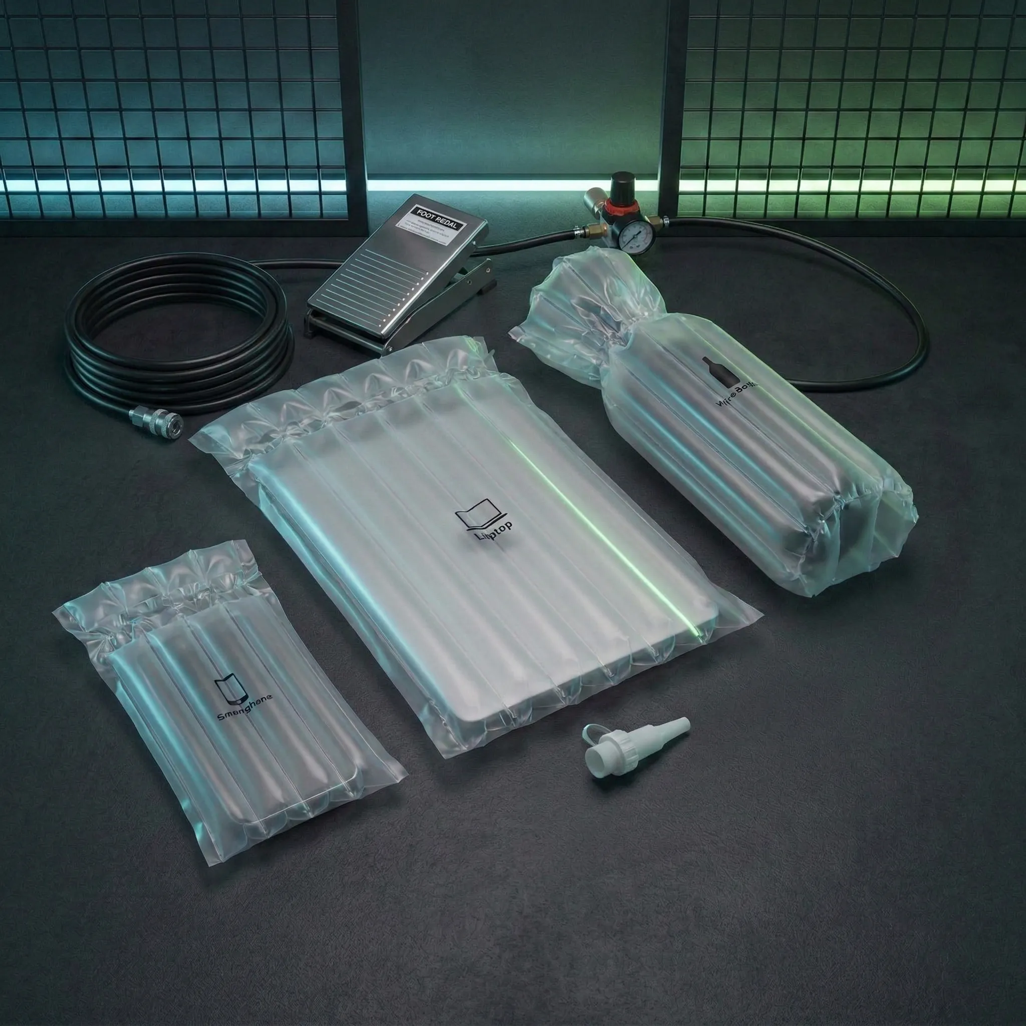 UNIQBAG Test Kit – Your complete starter set including 60 mixed air column bags and an inflation tool